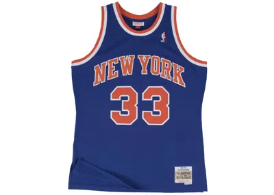 Pre-owned Mitchell & Ness Men's  New York Knicks Road 199192 Patrick Ewing Swingman Jersey In Royal