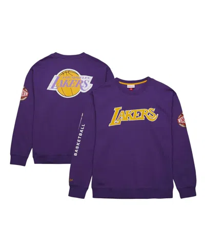 Mitchell & Ness Men's  Purple Los Angeles Lakers Hardwood Classics There And Back Pullover Sweatshirt
