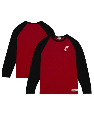 Mitchell & Ness Men's  Red Cincinnati Bearcats Legendary Slub Raglan Long Sleeve T-shirt
