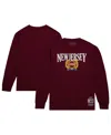 MITCHELL & NESS MEN'S MITCHELL & NESS RED NEW JERSEY NETS HARDWOOD CLASSICS IVY LEAGUE LONG SLEEVE T-SHIRT