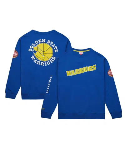 Mitchell & Ness Men's  Royal Golden State Warriors Hardwood Classics There And Back Pullover Sweatshi