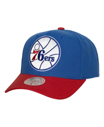 Mitchell & Ness Men's  Royal, Red Philadelphia 76ers Soul Xl Logo Pro Crown Snapback Hat In Royal,red