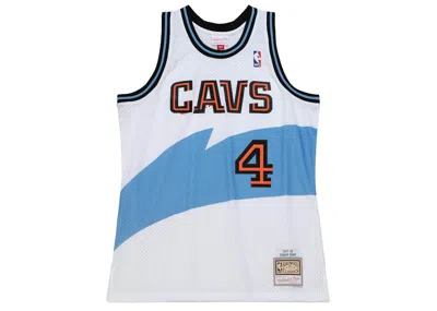 Pre-owned Mitchell & Ness Men's  Shawn Kemp Cleveland Cavaliers 199798 Swingman Nba Jersey In White