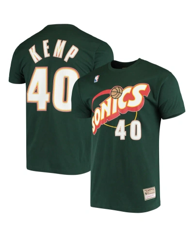 Mitchell & Ness Men's  Shawn Kemp Green Seattle Supersonics Hardwood Classics Stitch Name And Number