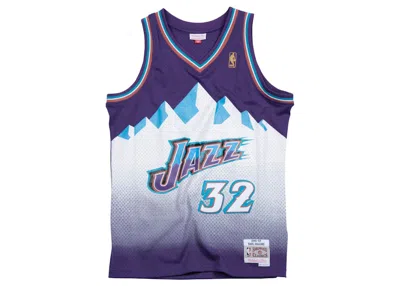 Pre-owned Mitchell & Ness Men's  Utah Jazz Road 199697 Karl Malone Swingman Jersey In Purple