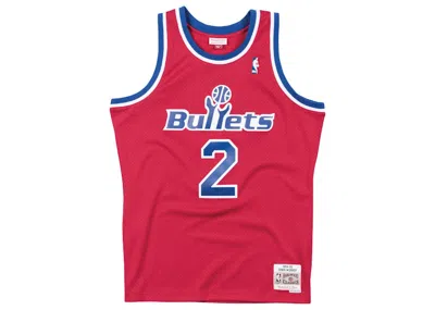 Pre-owned Mitchell & Ness Men's  Washington Bullets Road 199495 Chris Webber Swingman Jersey In Scarelet Red