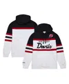 Mitchell & Ness Men's  White, Black New Jersey Devils Head Coach Pullover Hoodie In White,black