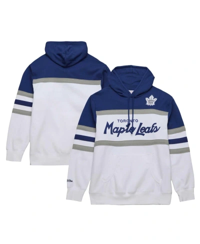Mitchell & Ness Men's  White, Blue Toronto Maple Leafs Head Coach Pullover Hoodie In White,blue