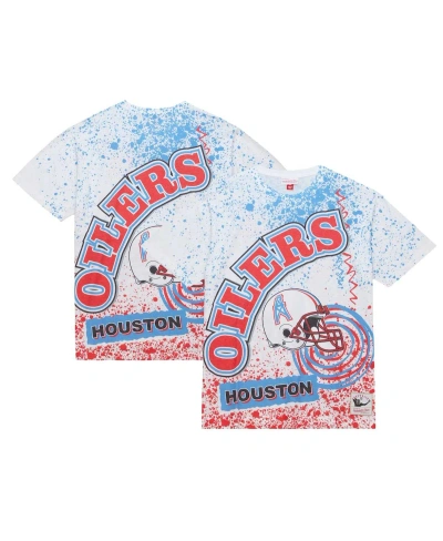 Mitchell & Ness Men's  White Houston Oilers Team Burst Sublimated T-shirt