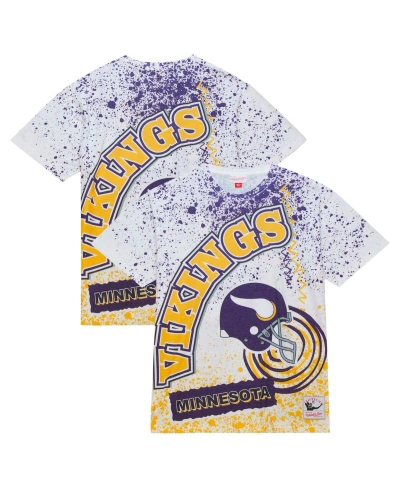 Mitchell & Ness Men's  White Minnesota Vikings Team Burst Sublimated T-shirt