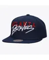 Mitchell & Ness Men's Navy Atlanta Braves Team Tagged Snapback Hat In Navy