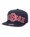 Mitchell & Ness Men's Navy Boston Red Sox Full Frontal Snapback Hat In Navy