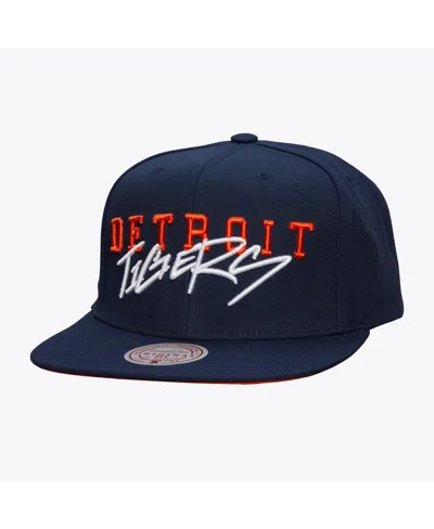 Mitchell & Ness Men's Navy Detroit Tigers Team Tagged Snapback Hat In Blue