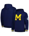 Mitchell & Ness Men's Navy Michigan Wolverines Chain Stich Fleece Pullover Hoodie In Navy