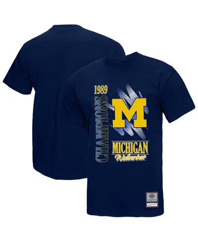 Mitchell & Ness Men's Navy Michigan Wolverines Retro Brush Mineral Wash T-shirt