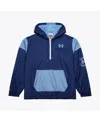 Mitchell & Ness Men's Navy North Carolina Tar Heels Anorak Vintage Logo Half-zip Hoodie Jacket In Navy