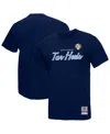Mitchell & Ness Navy North Carolina Tar Heels Elite Script T-shirt In Blue