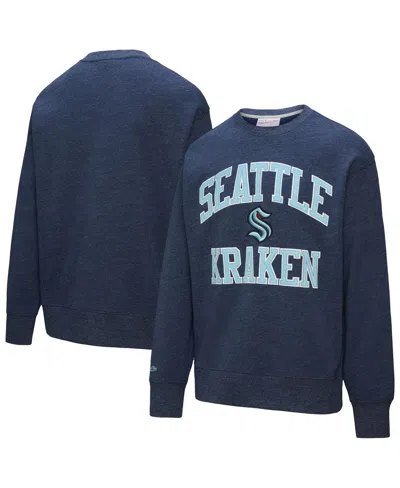 Mitchell & Ness Deep Sea Blue Seattle Kraken Playoff Win Fleece Pullover Sweatshirt