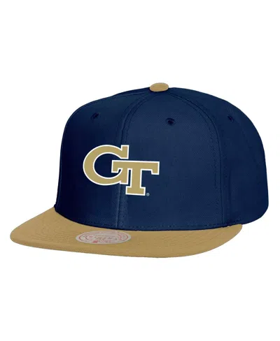Mitchell & Ness Men's Navy/gold Georgia Tech Yellow Jackets 2-tone 2.0 Snapback Hat In Navy,gold