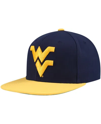 Mitchell & Ness Men's Navy/gold West Virginia Mountaineers 2-tone 2.0 Snapback Hat In Navy Gold