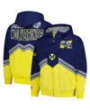 Mitchell & Ness Men's Navy/maize Michigan Wolverines Throw It Back Retro Full-zip Windbreaker Jacket In Navy,maize
