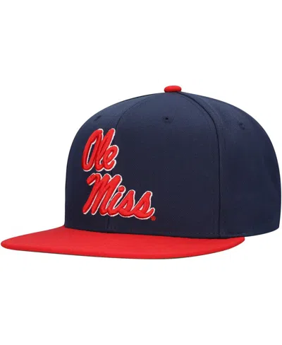 Mitchell & Ness Men's Navy/red Ole Miss Rebels 2-tone 2.0 Snapback Hat In Navy,red