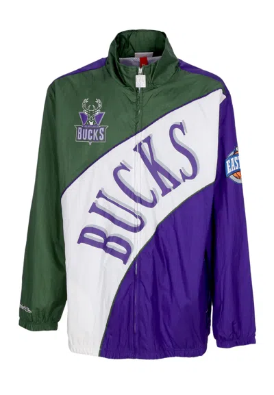 Mitchell & Ness Men's Nba Arched Retro Lined Windbreaker Milbuc Multi/white Windbreaker Jacket