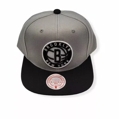 Mitchell & Ness Men's Nba Brooklyn Nets Core Basic Snapback Cap In Grey/black