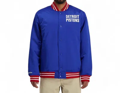 Mitchell & Ness Men's Nba Detroit Pistons Heavyweight Jacket In Royal In Blue