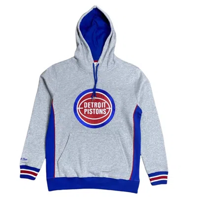 Mitchell & Ness Men's Nba Detroit Pistons Premium Fleece Hoodie In Grey/royal In Multi