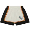 MITCHELL & NESS MEN'S NBA DETROIT PISTONS SWINGMAN SHORTS IN OFF WHITE CREAM