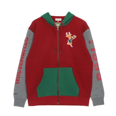 Mitchell & Ness Men's Nba Full Zip Fleece Hardwood Classics Milbuc Zip Hoodie In Scarlet