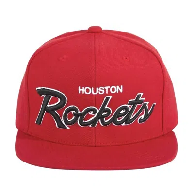 Mitchell & Ness Men's Nba Houston Rockets Script Snapback Cap In Red