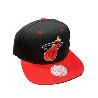 Mitchell & Ness Men's Nba Hwc Miami Heat Lotto Pick Snapback Cap In Black/red In Multi