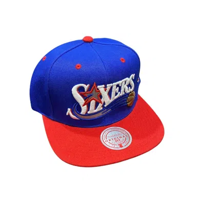 Mitchell & Ness Men's Nba Hwc Philadelphia 76ers Lotto Pick Snapback Cap In Royal/red In Multi
