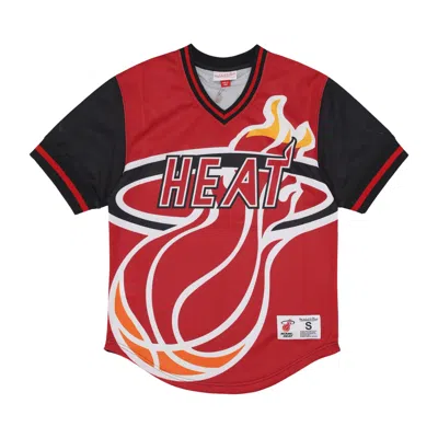 Mitchell & Ness Men's Nba Jumbotron 3.0 Mesh V-neck Jersey Miahea Multi/white In Red