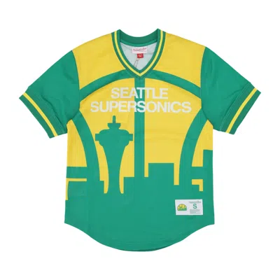 Mitchell & Ness Men's Nba Jumbotron 3.0 Mesh V-neck Seasup Jacket Multi/white