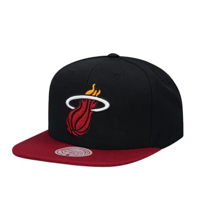 Mitchell & Ness Men's Nba Miami Heat Core Basic Snapback Hat In Black/red In Multi