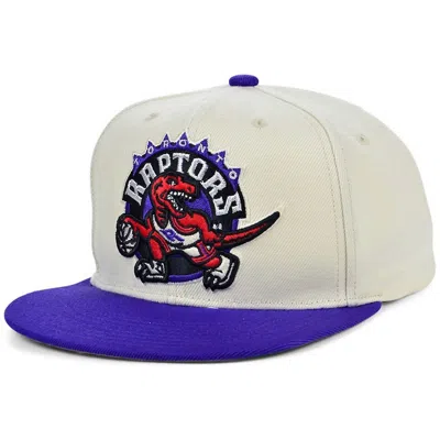 Mitchell & Ness Men's Nba Natural Xl Raptors Snapback Hat In Off White/purple In Multi
