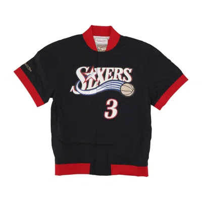 Mitchell & Ness Men's Nba Off Court Warm Up Jacket No 3 Allen Iverson Phi76e Original Team Colors