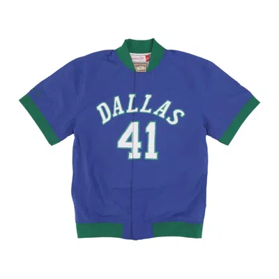 Mitchell & Ness Men's Nba Off Court Warm Up Jacket No 41 Dirk Nowitzki Dalmav In Original Team Colors