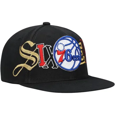 Mitchell & Ness Men's Nba Philadelphia 76ers Hype Type Snapback Hat In Black