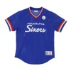Mitchell & Ness Men's Nba Special Script Mesh V-neck Jersey Phi76e Original Team Colors In Blue