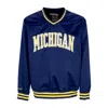 Mitchell & Ness Men's Ncaa Sideline Pullover Satin Jacket Micwol Navy In Navy