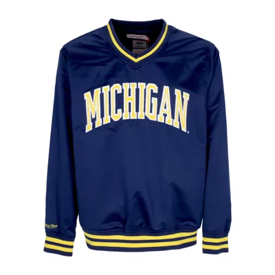 Mitchell & Ness Men's Ncaa Sideline Pullover Satin Jacket Micwol Navy