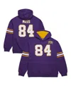 Mitchell & Ness Men's Purple Randy Moss Minnesota Vikings Retired Player Name Number Pullover Hoodie In Purple