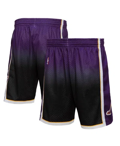 Mitchell & Ness Men's Purple/black Los Angeles Lakers 2009/10 Hardwood Classics Fadeaway Reload 3.0 Swingman Shorts In Multi