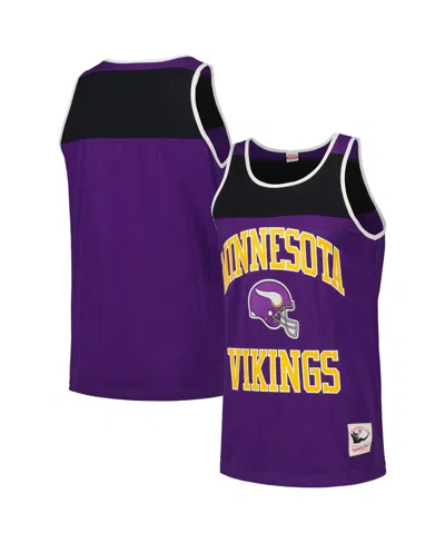 Mitchell & Ness Men's Purple/black Minnesota Vikings Heritage Colorblock Tank Top In Purple,black