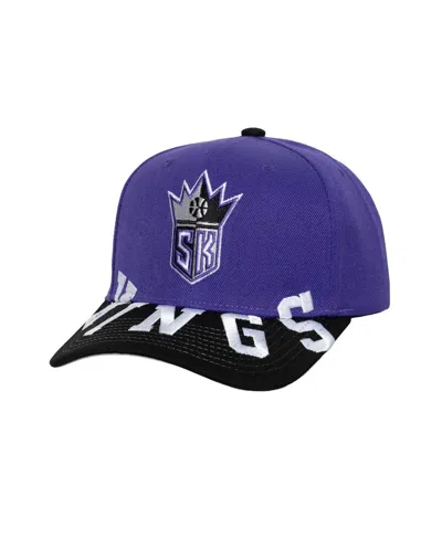 Mitchell & Ness Men's Purple/black Sacramento Kings Under Arch Two-tone Pro Crown Snapback Hat In Purple,black