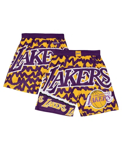 Mitchell & Ness Men's Purple/gold Los Angeles Lakers Jumbotron 2.0 Sublimated Shorts In Purple,gold